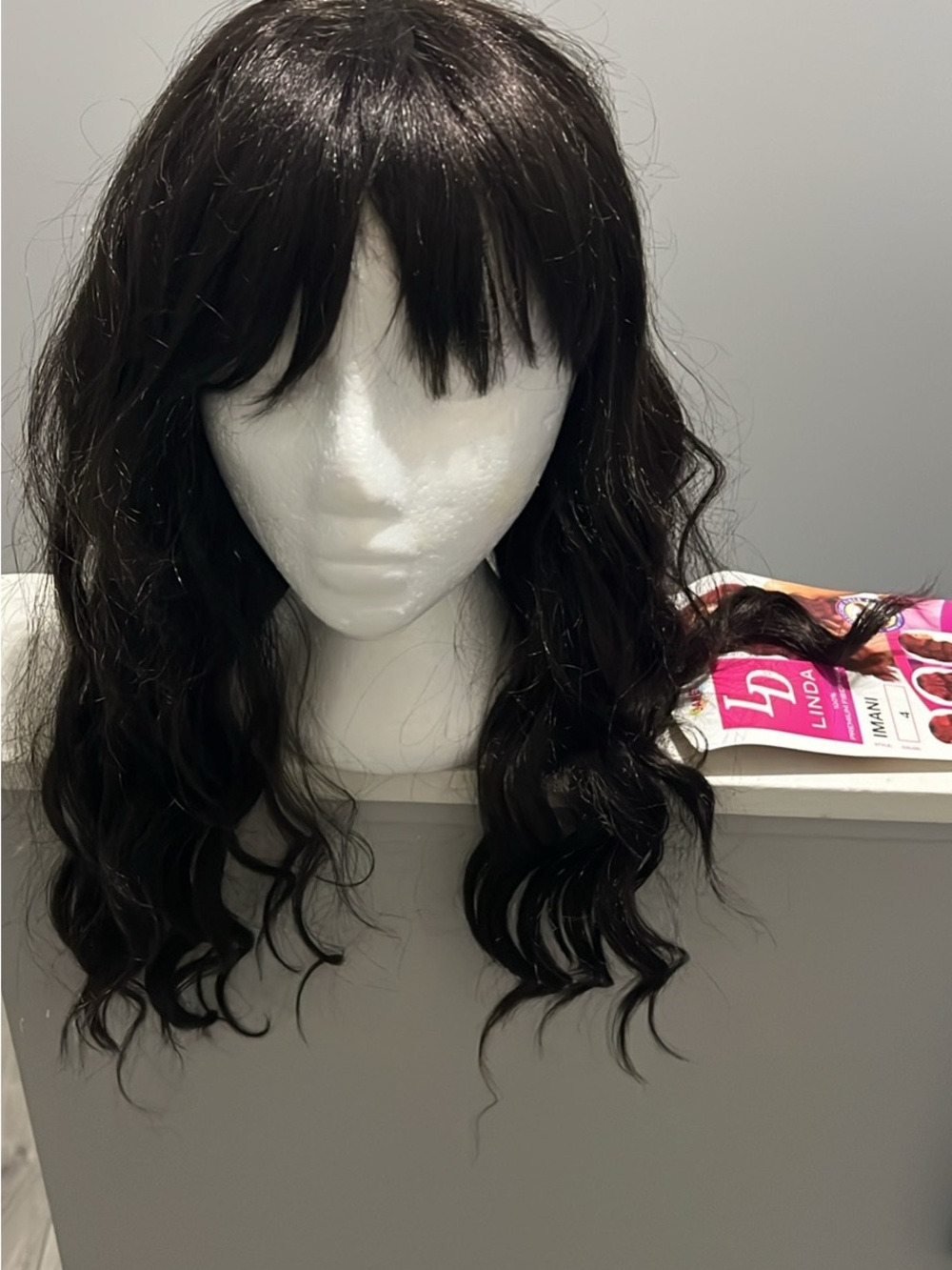 Dark Brown Wavy Women’s Wig with Bangs Ella Langley style